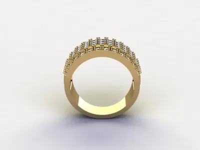 Man Ring 2020 with diamond in Asia with Cad file R29 3D model