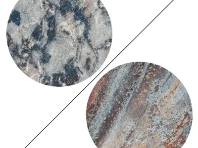 Round Rug Set 222 3D model