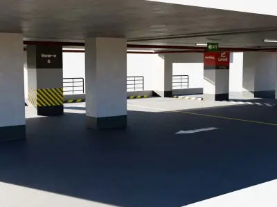 Parking garage  Low-poly 3D model