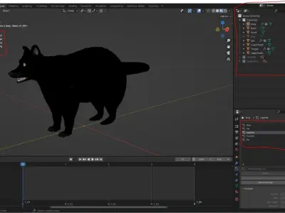 3D Fur Raccoon NO Rigged Low-poly 3D model