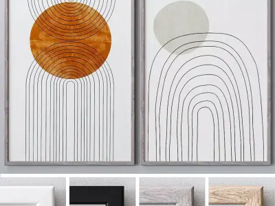 Set of large wall paintings  545 3D model