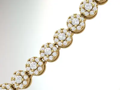 Round Halo Diamond Necklace H17 - 47319 3D print model