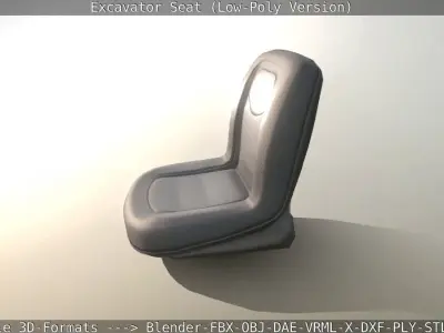 Excavator Seat - Low-Poly Version Low-poly 3D model