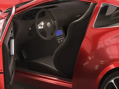 Generic concept sports car with rig and full interior 3D model