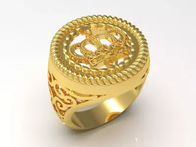 man gold king ring mr0153 3D print model