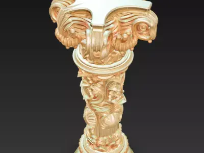 Ornate Corinthian Column - Royal Decorative Sculpture Pedestal 3D print model