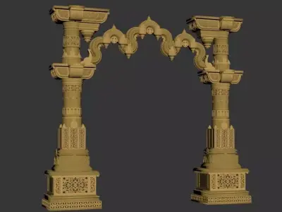3d Temple Entrance Arch Piller 3D model