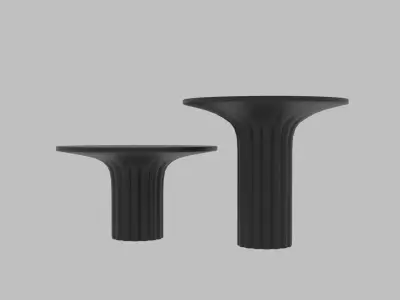 Coffee rounded black tables for decoration Low-poly 3D model