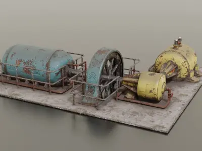 Diesel generator Low-poly 3D model