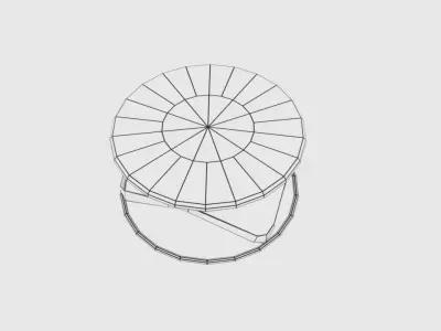 Table3 round side table with metal frame and glass top Low-poly 3D model