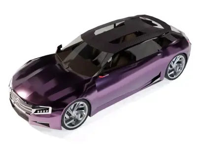 Citroen DS Numero 9 Low-poly 3D model