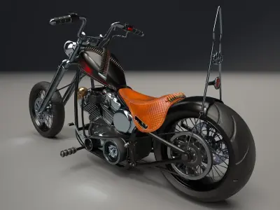 Custom Chopper Motorcycle 3D model