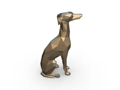 Italian Greyhound low poly 3D print model