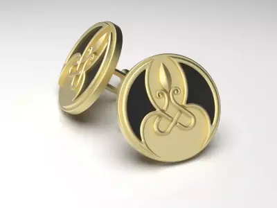 Flower Decor Cufflinks 003 3D print model