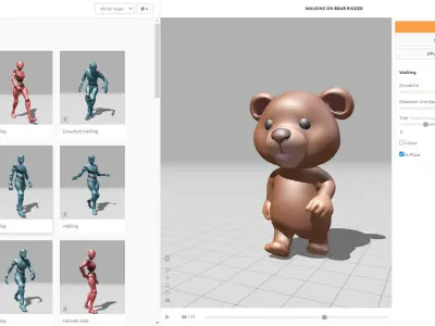 High-Quality 3D Cartoon Bear Animated Low-poly 3D model