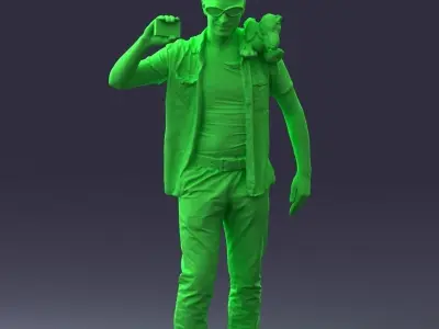 000304 Detective with Parrot 1101 3dp 3D print model