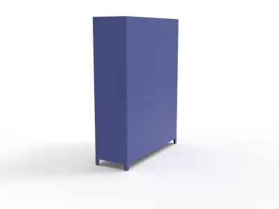 METAL CABINET -TRIPLE LONG- SIX COVER-BLUE AND WHITE Low-poly 3D model