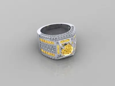 Rings diamond men 3D print model