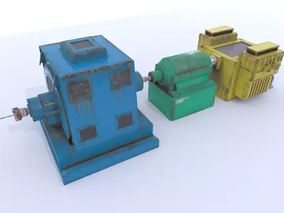 Industrial Machines Low-poly 3D model