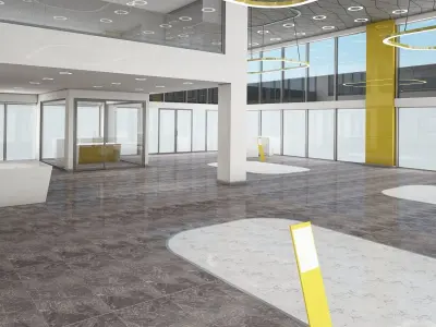 Car Showroom and Furniture 3D model