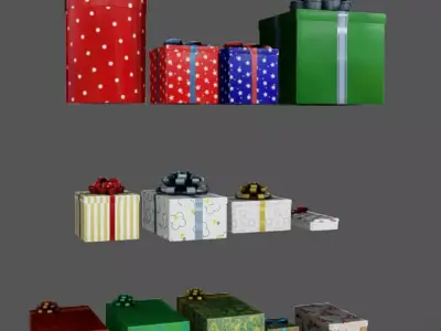 Presents - Gift Boxes Low-poly 3D model