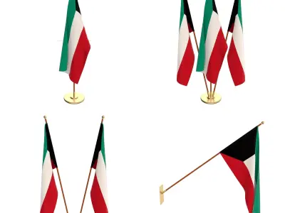 Kuwait Flag Pack 3D model