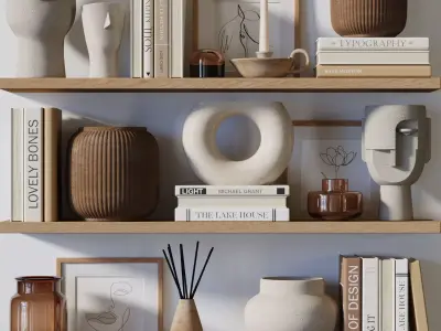 Decorative Set 01 Shelf 3D model