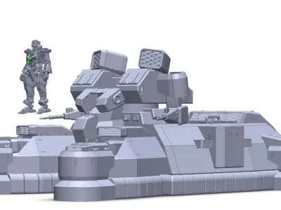 Rhinoceros Mobile Armor - Incomplete Free 3D model