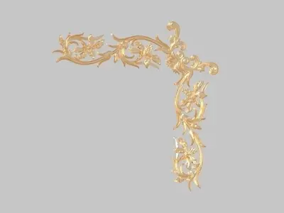 pattern wood Classic frame of luxurious gold interior inlaid cnc 3D model