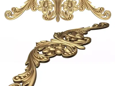 Carved Plaster Molding Decoration 039 Low-poly 3D model