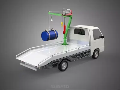 ELECTRIC LIFTING CRANE WINCH HOIST JIB DRUM BARREL PICKUP TRUCK 3D model
