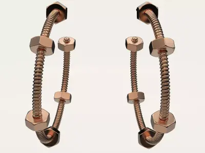 Earring Screw bolt 3D print model