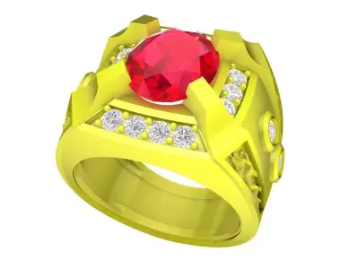 A5392 Asian Luxury Diamond Men Ring 3D Model 3D print model