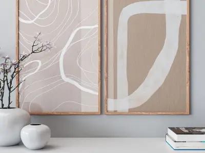 Set of large wall paintings 469 3D model