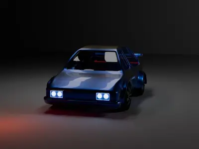 car blue  Low-poly 3D model
