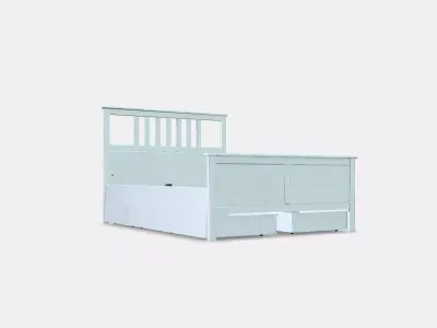 HEMNES Bed frame with 4 storage boxes 2 Low-poly 3D model