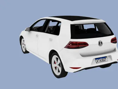VW GOLF GTI 2014 Low-poly 3D model