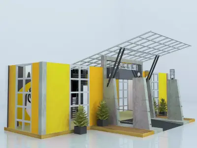 Modern Kiosk Stand 3D model