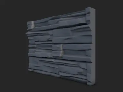 High Erosion Rock Wall Panel 3D model