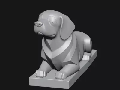 Dog Art Sculpture 3D print model
