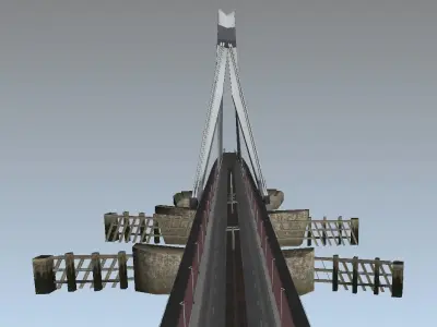 Lowpoly 3d model Erasmus bridge Rotterdam Low-poly 3D model