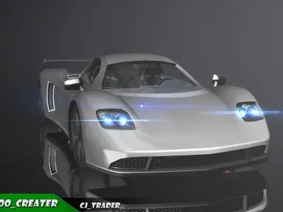 Lowpoly Pagani Zonda Racing Car 3D Model Low-poly 3D model