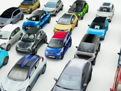 25 Low Poly Hatchbacks Low-poly 3D model