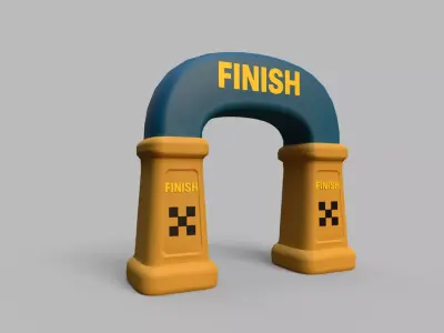 Stylized Race Gates Pack  Start Checkpoint Finish Low-poly 3D model