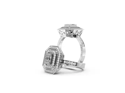 Baguette Diamond Ring 3d model printable 3D print model 3D print model