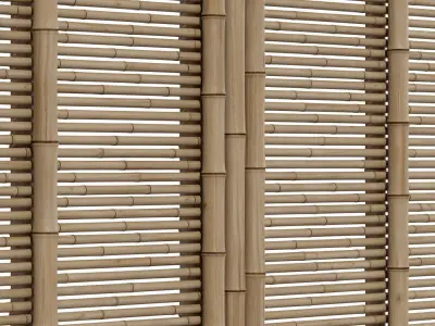 Bamboo branch wall panel 3D model