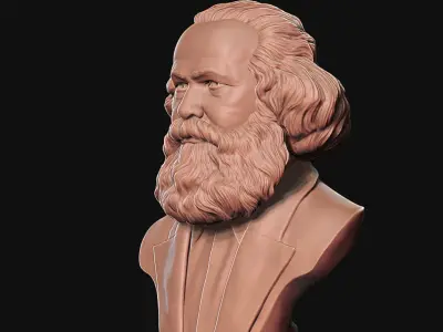 Karl Marx 3D printable sculpture 3D print model