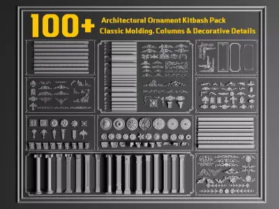 Classic Architectural Ornament Kit Low-poly 3D model