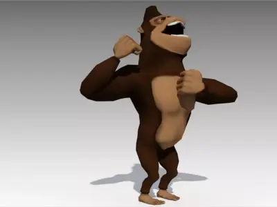Gorilla Toon Animated Low-poly 3D model