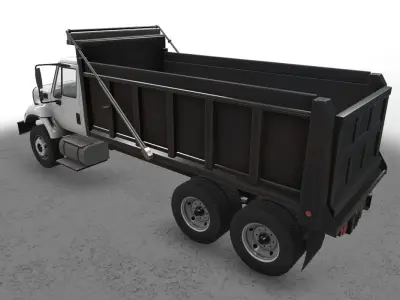  Dump Truck International 7400 Low-poly 3D model